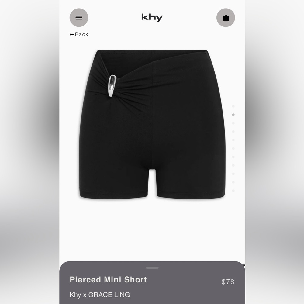 Khy Black Pierced Mini Bike Shorts